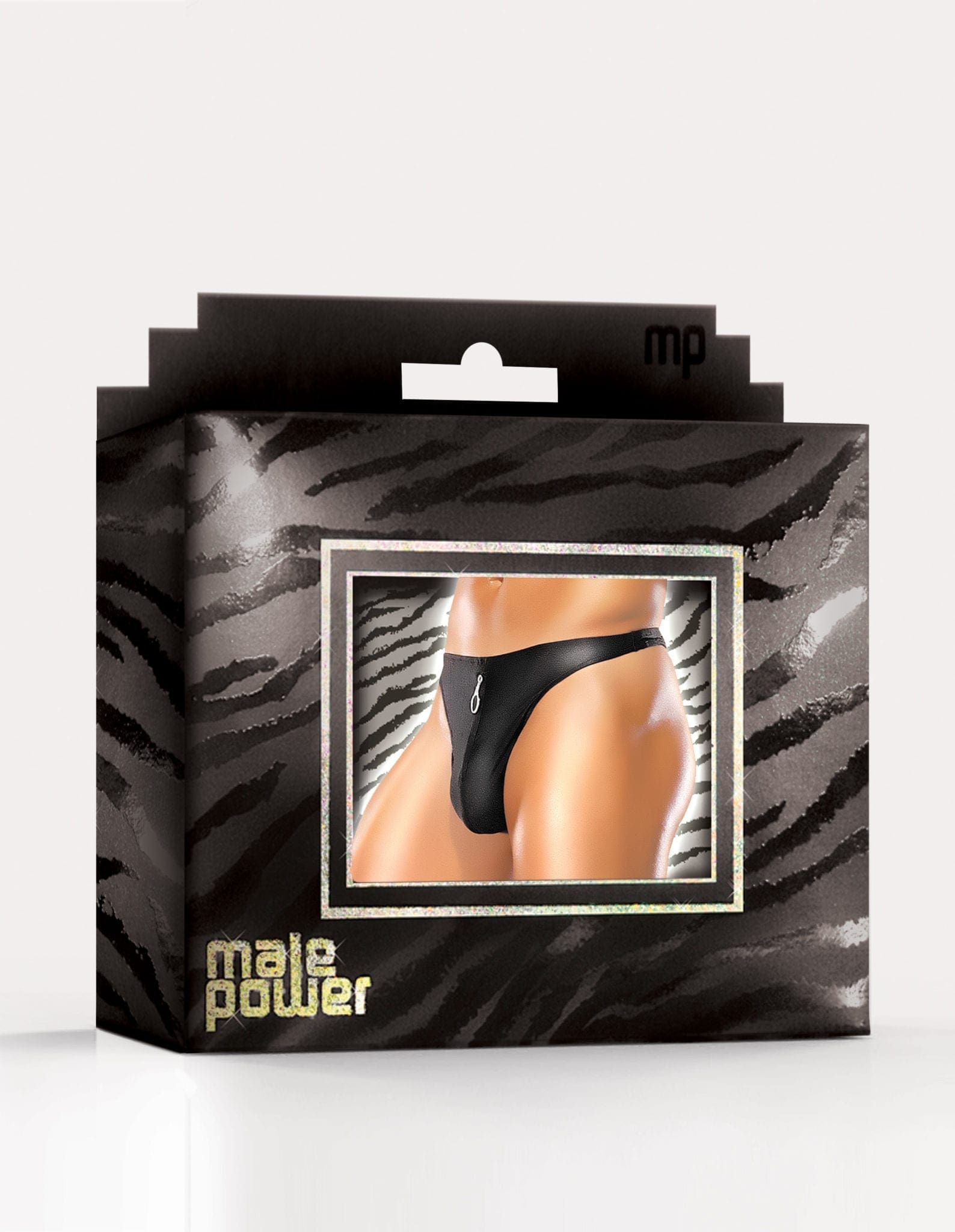 Male Power Zipper Thong Black - Image 6