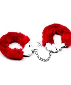 Fetish Pleasure Fluffy Hand Cuffs Red