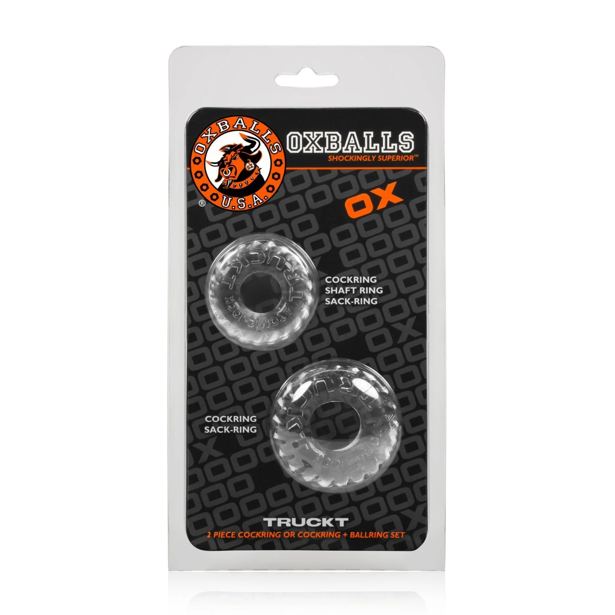 OxBalls Truckt Cockring Clear (2-Pack) - Image 2