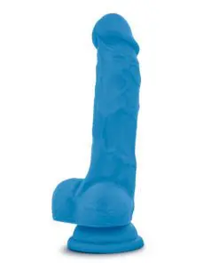 Alternative view of Neo Dual Density Cock With Balls 7.5in Neon Blue