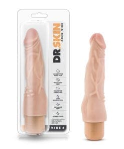 Dr Skin Cock Vibe 4 8in Vibrating Cock Beige