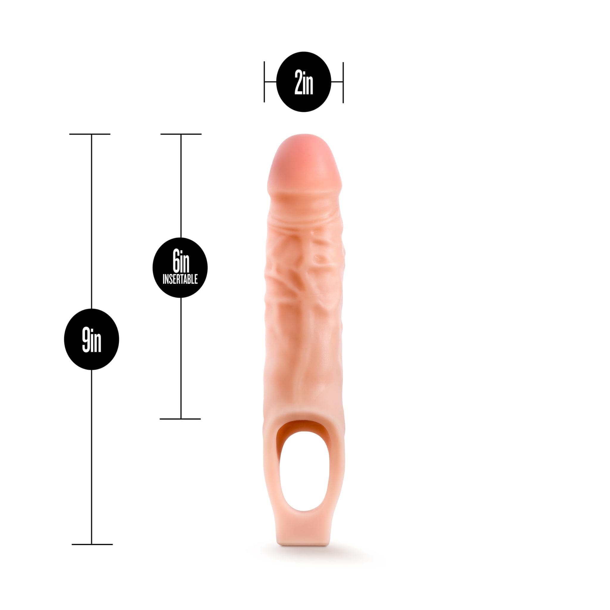 Performance 9in Cock Sheath Penis Extender Vanilla - Image 3