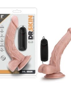 Dr Skin Dr Sean 8in Vibrating Cock with Suction Cup Vanilla