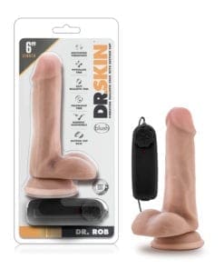 Dr Skin Dr Rob 6 Inch Vibrating Cock with Suction Cup Vanilla