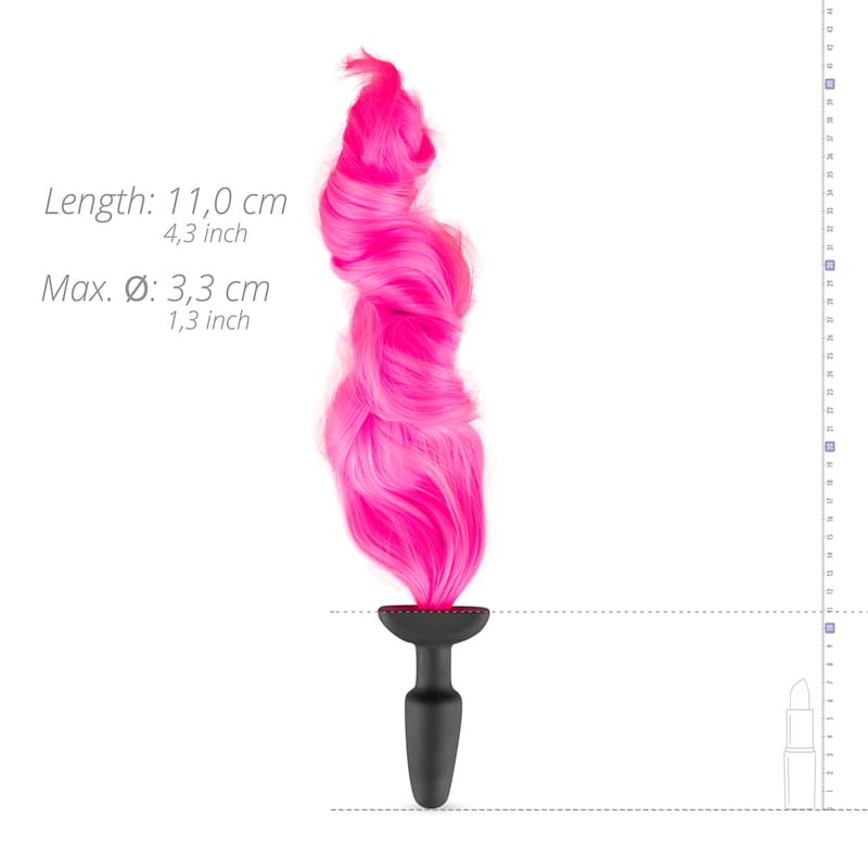 Fetish Collection Silicone Butt Plug With Pink Tail - Image 3