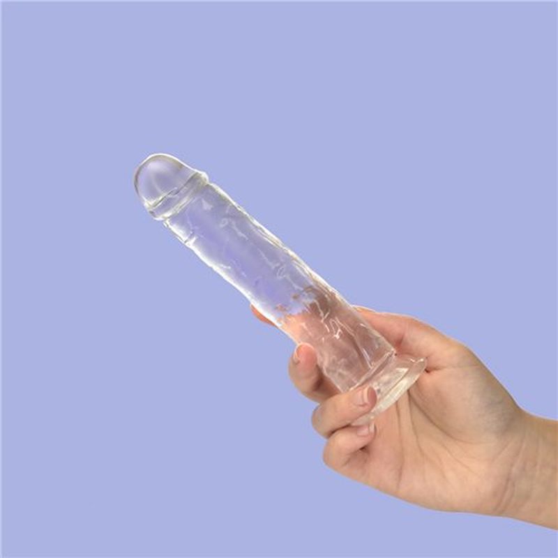 Addiction Crystal Dildo Straight 7in Clear