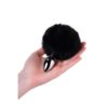 Metal Anal Plug Small - Silver with Black Faux Fur Tail - Image 3