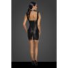 Noir Power Wetlook Short Dress with Front Tulle Inserts - Image 6