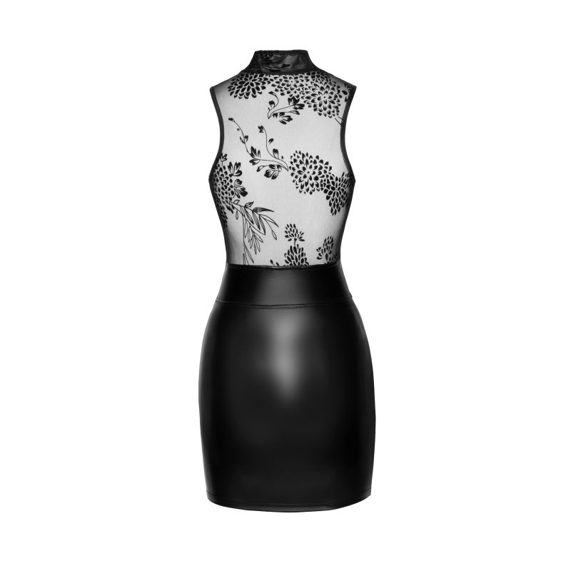 Noir Short Dress with Wetlook Skirt & Tulle Top - Image 9