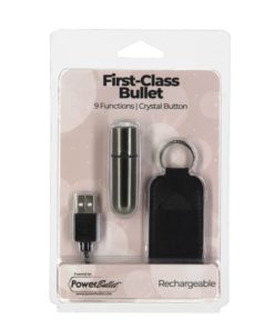 Alternative view of PowerBullet First Class Rechargeable Bullet w Crystal Gun Metal