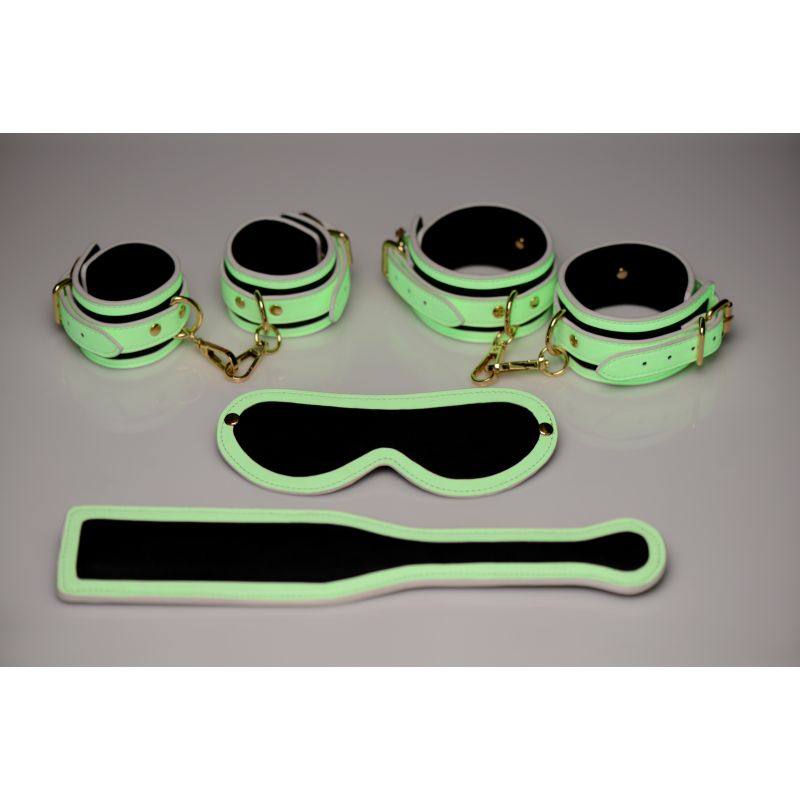 Master Series Kink In the Dark Glowing Bondage Set Flouro Green - Image 2