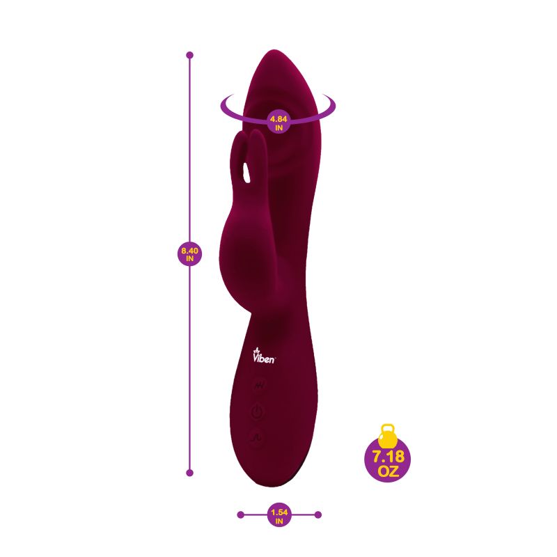 Viben Pzazz Rechargeable Thumping Rabbit - Ruby - Image 2