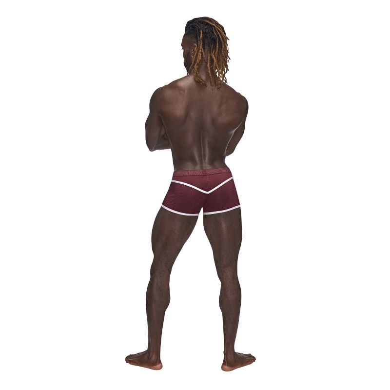 Male Power Sport Mesh Mini Short Burgundy - Image 11