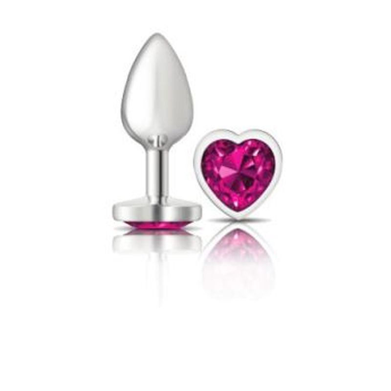 Cheeky Charms Silver Metal Butt Plug Pink Jewel Small - Image 2