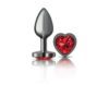 Cheeky Charms Gunmetal Butt Plug Red Heart Jewel Small - Image 2