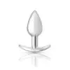 Cheeky Charms Silver Anchor Butt Plug  w Clear and Pink Jewel Kit