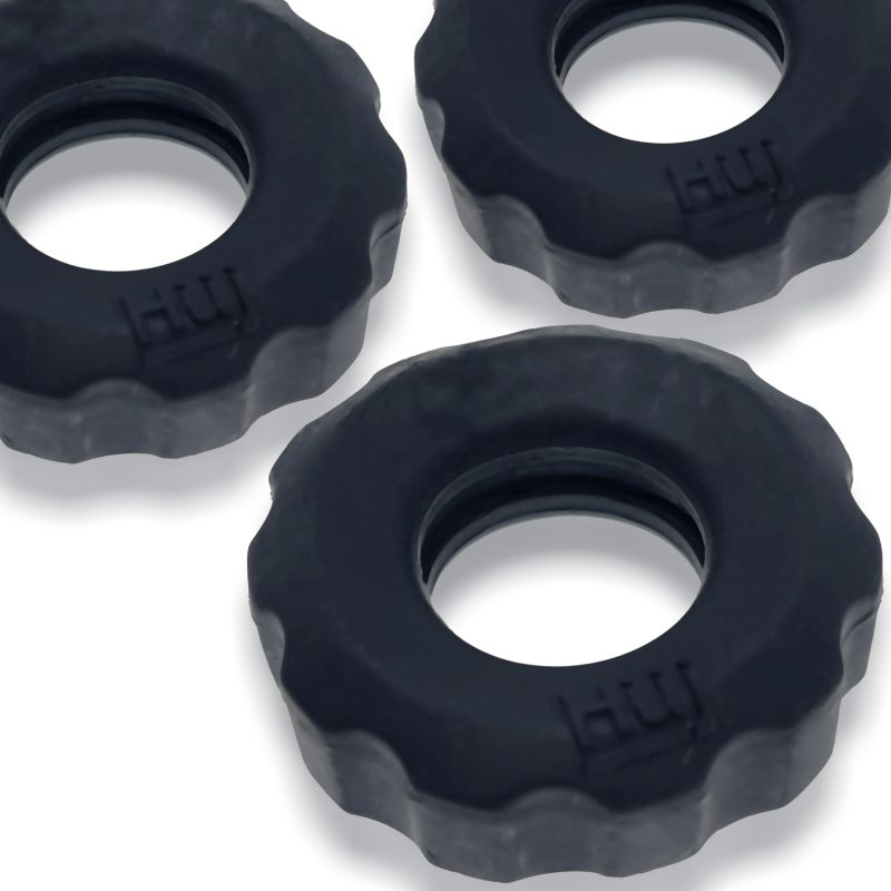 Hunkyjunk SUPERHUJ 3 Pc Cock Rings - Tar Ice - Image 3