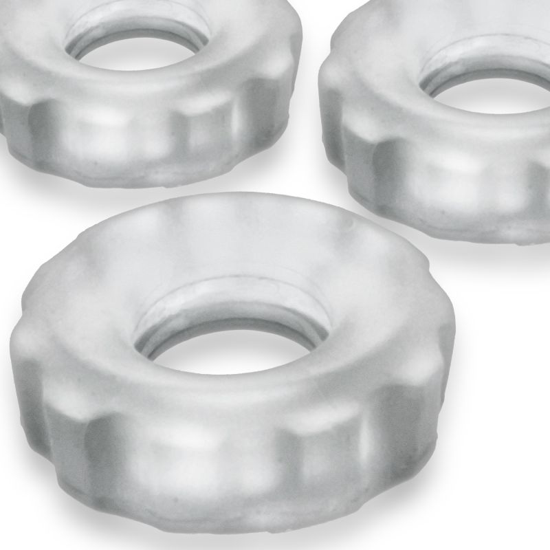 Hunkyjunk Super Hunkyjunk 3 Pc Cockrings Clear Ice - Image 3
