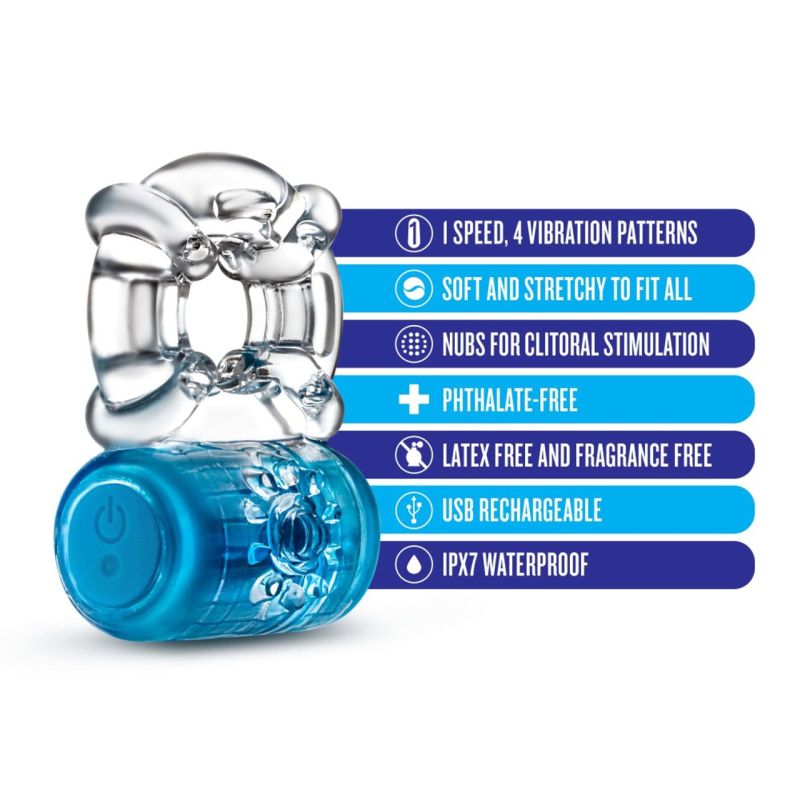 Play With Me Pleaser Rechargeable C Ring Blue - Image 2