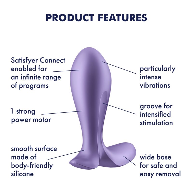 Satisfyer Intensity Plug Purple Vibrating Anal Plug - Image 3