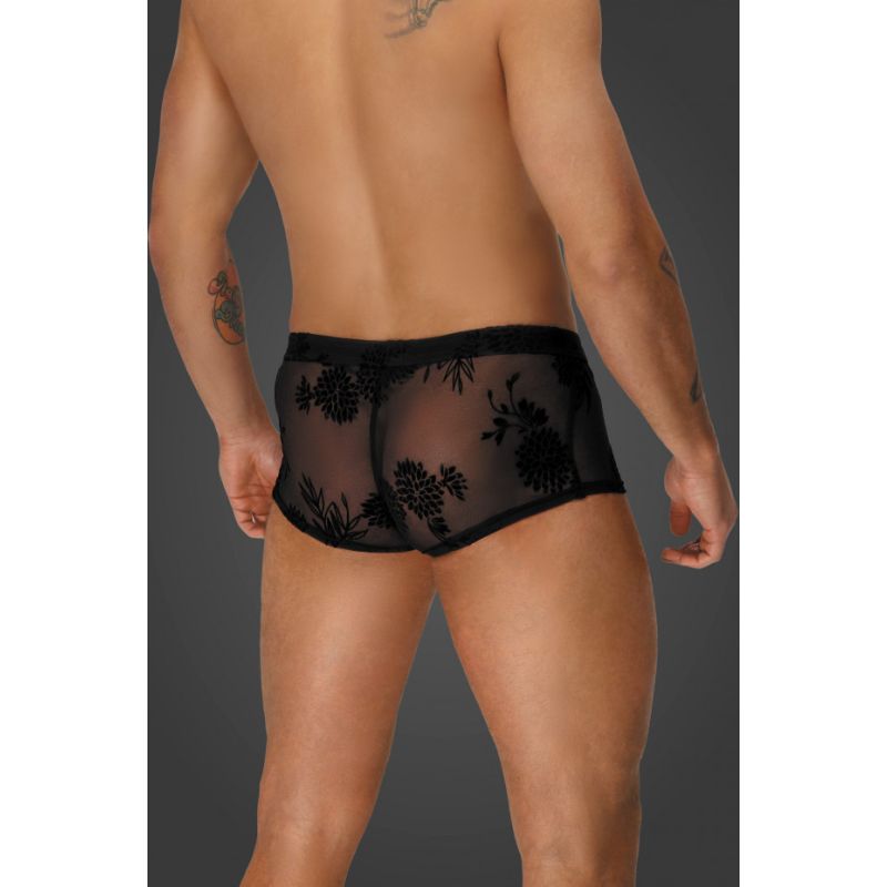 Noir Flock Embroidery Short-Shorts - Image 9