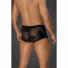 Noir Flock Embroidery Short-Shorts - Image 5