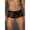 Noir Flock Embroidery Short-Shorts - Image 11