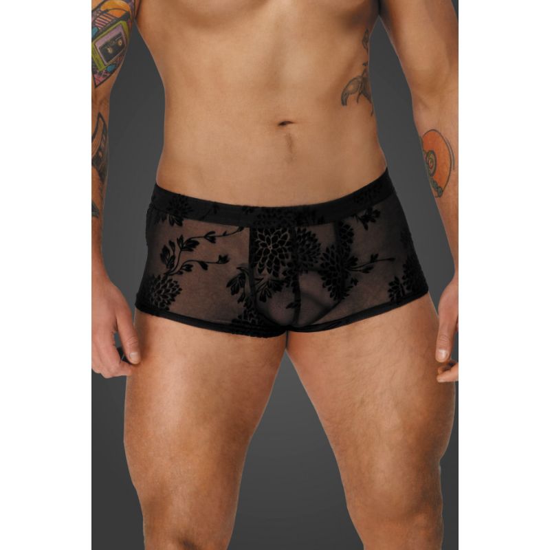 Noir Flock Embroidery Short-Shorts - Image 11
