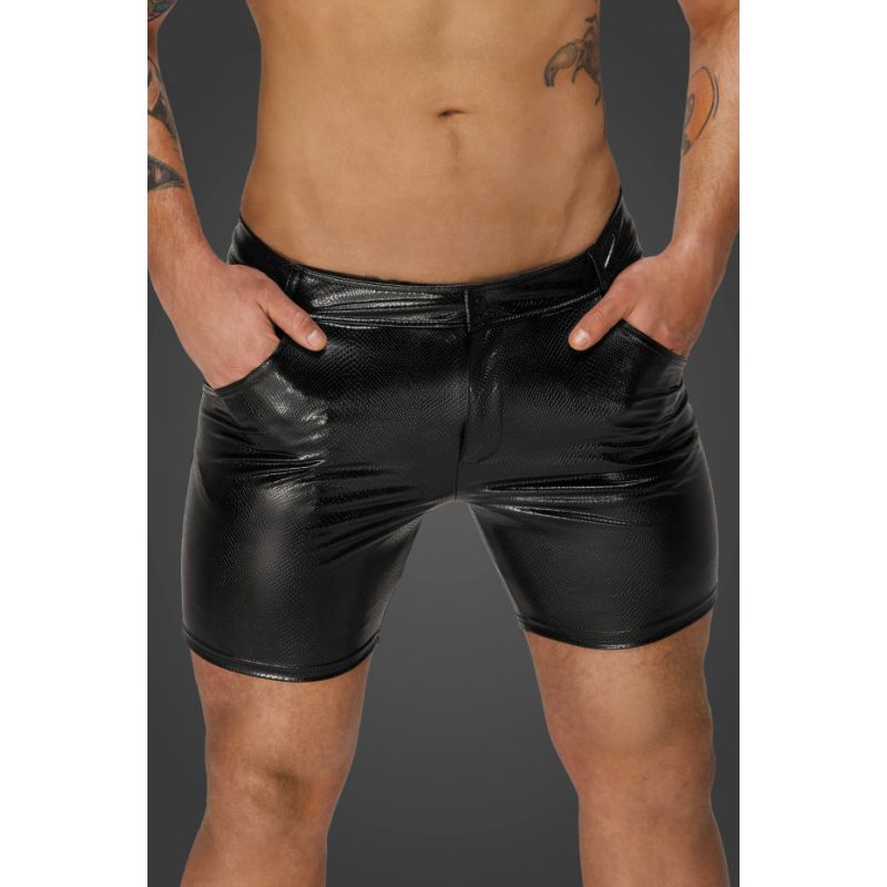 Snake Wetlook Mid Length Shorts with Back Pockets - Image 2