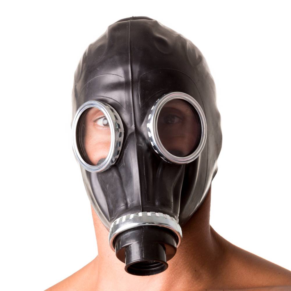 XTRM Classic 80s Fetish Rubber Gas Mask - Image 2