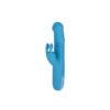 Cheap Products Trio Thruster 9" Silicone 3 in 1 Rechargeable Rabbit Vibrator Teal