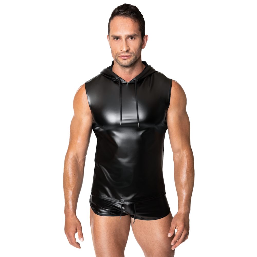 Noir Frenzy Sleeveless Hoodie Wetlook - Image 6