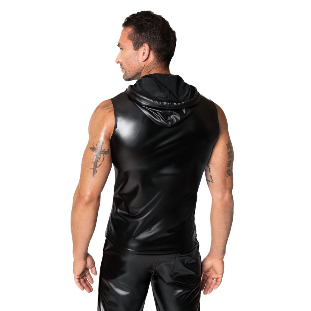 Noir Frenzy Sleeveless Hoodie Wetlook - Image 8