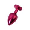 Metal Anal Plug Red with Black Crystal Medium - Image 2