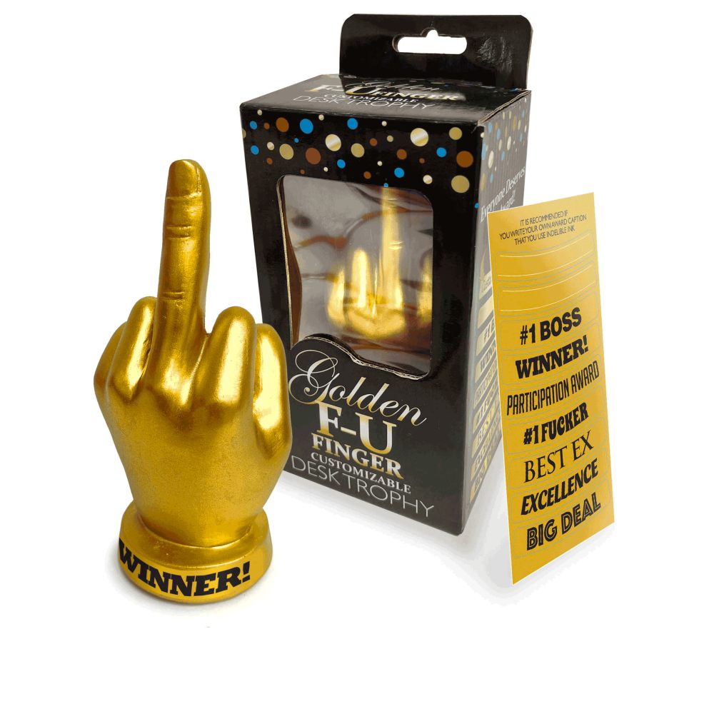 Genie Golden FU Finger Trophy 6 Inch - Image 2