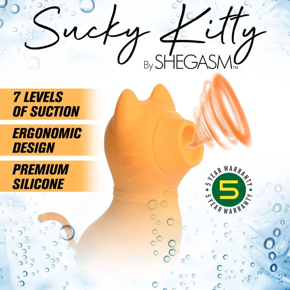Shegasm Sucky Kitty 7X Clitoral Stimulator Orange - Image 2