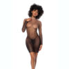 Mapale Stretch Mesh Long Sleeve Dress with Thong - Image 2