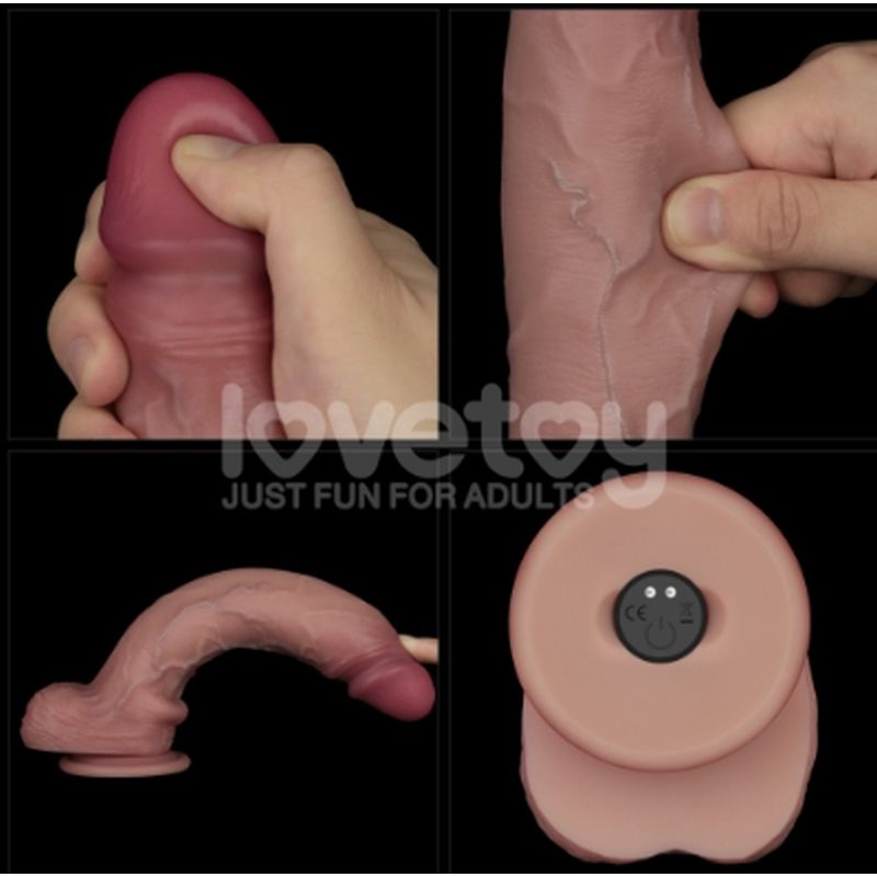 Lovetoy Vibrating Sliding Skin Pro II Silicone Dong 10in - Image 3