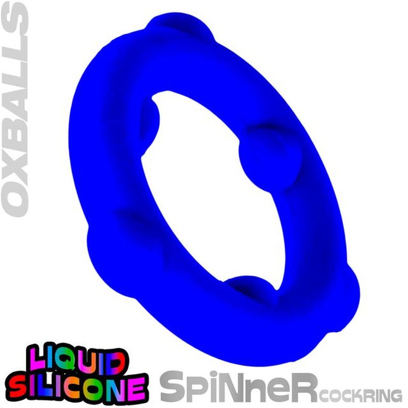 OxBalls Spinner Silicone Ring Blue - Image 3