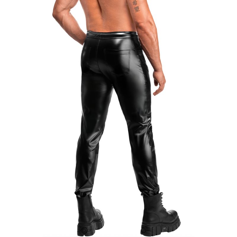 Noir Rogue Pants - Wetlook with PVC Knee Inserts - Image 2