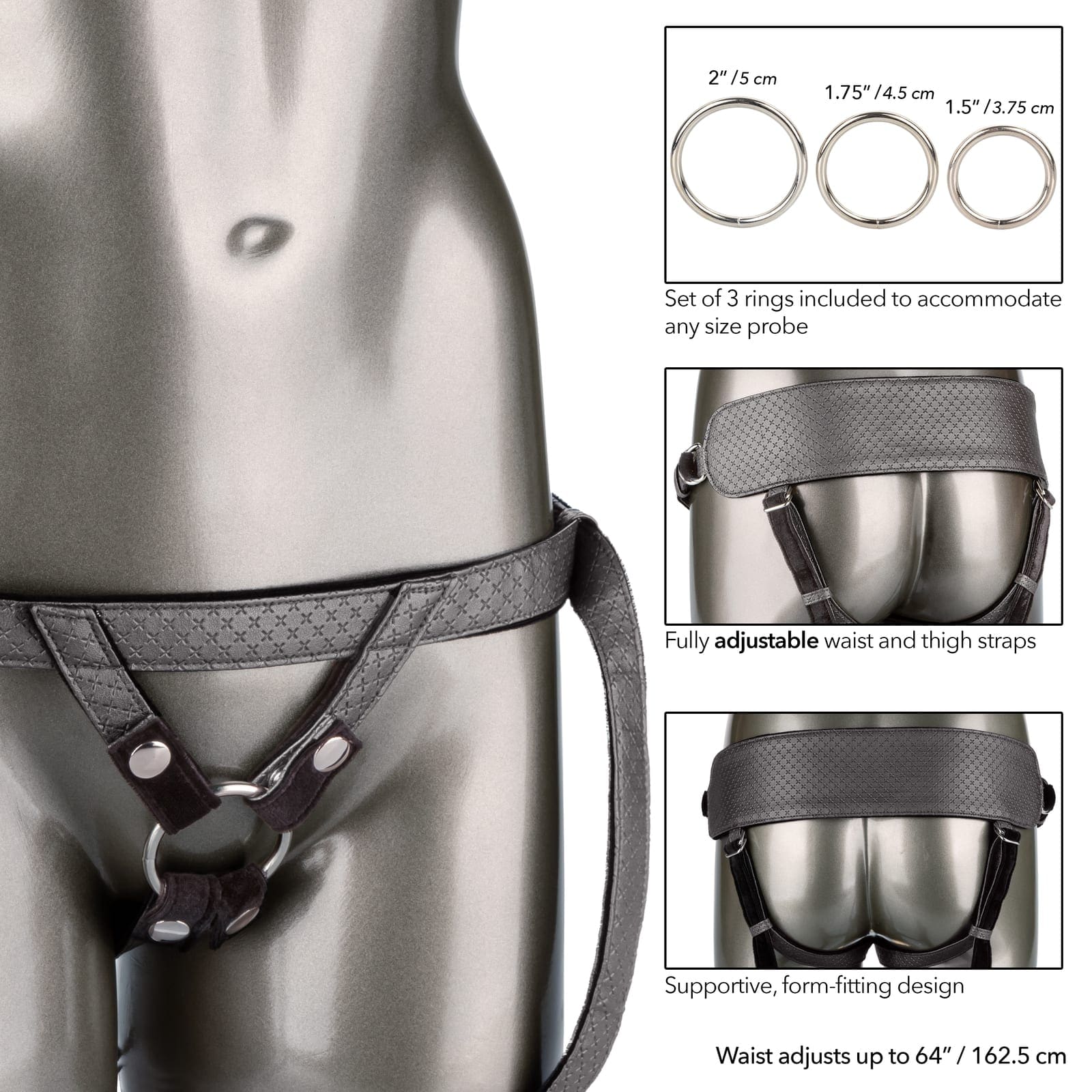 CalExotics Her Royal Harness: The Regal Princess - Pewter - Image 4
