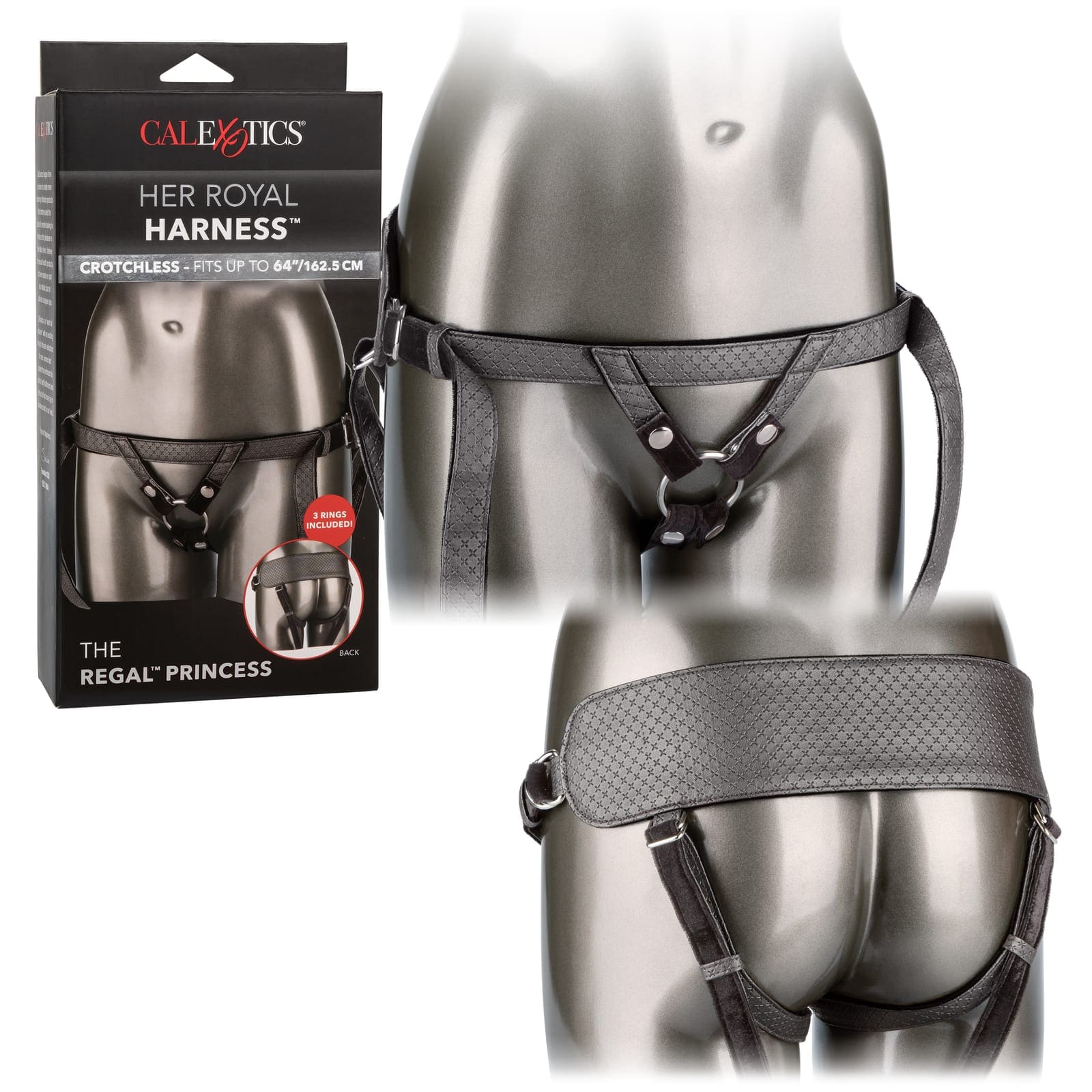 CalExotics Her Royal Harness: The Regal Princess - Pewter - Image 5
