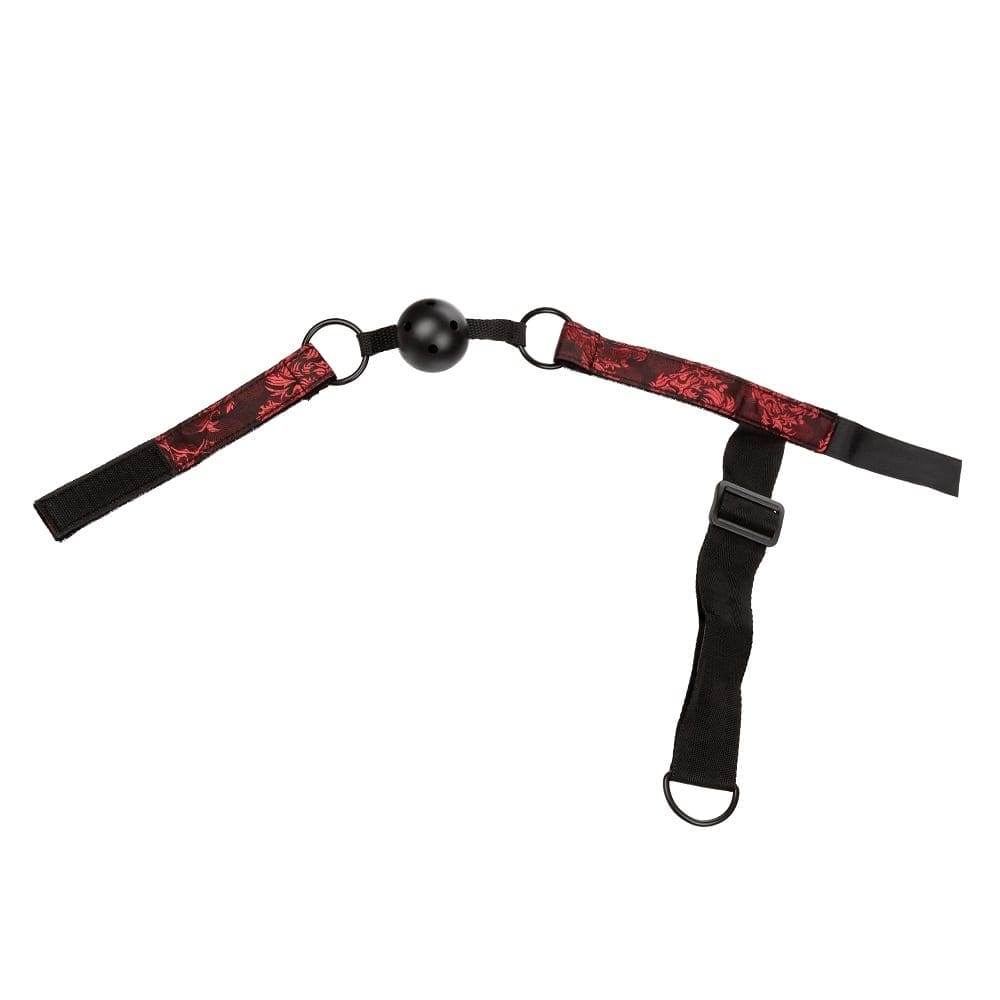 CalExotics Scandal Breathable Ball Gag With Cuffs Red - Image 5